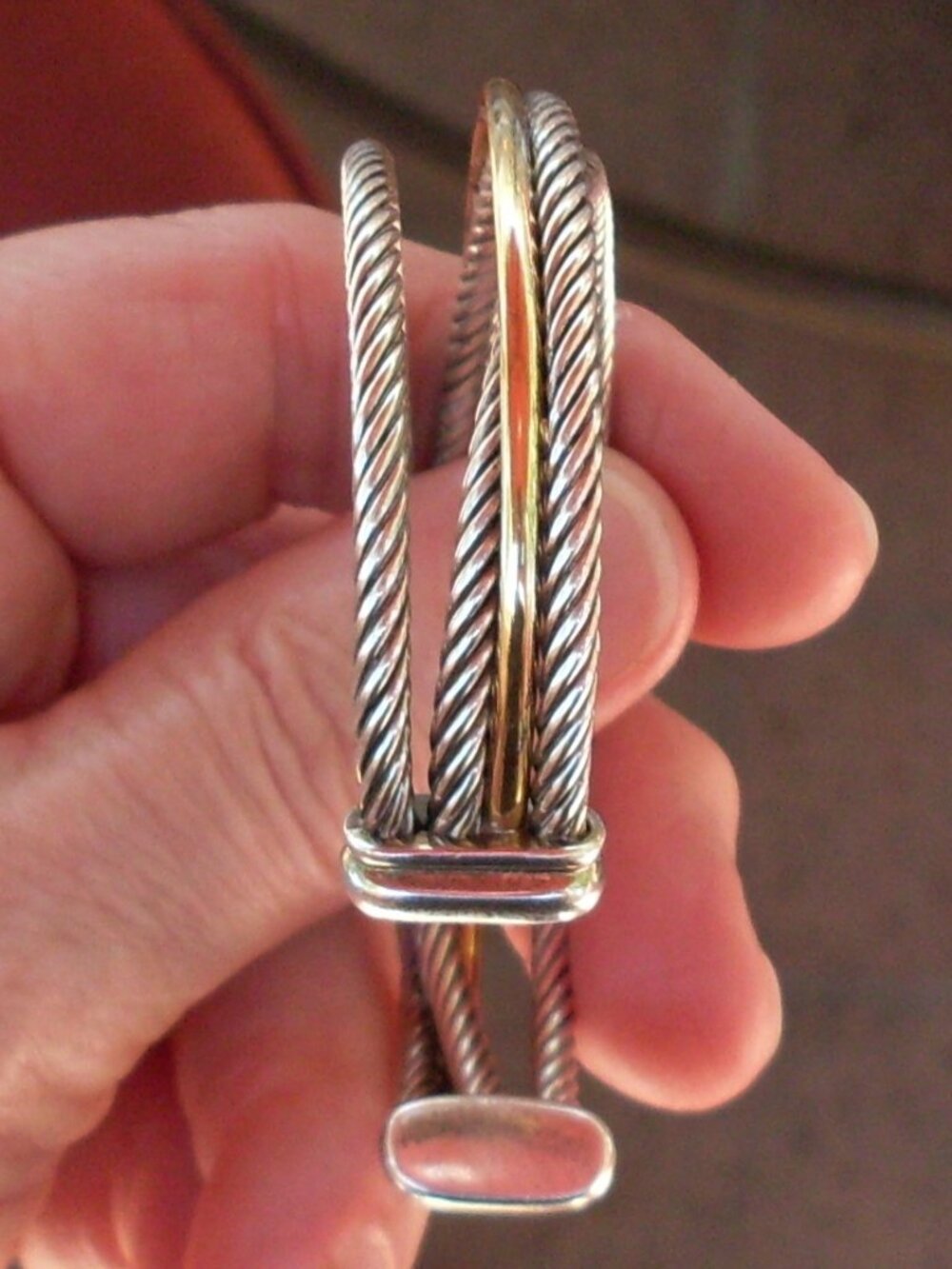Retired David Yurman Four Row Crossover Cable Cuff Bracelet - Gift Boxed - Picture 4 of 11
